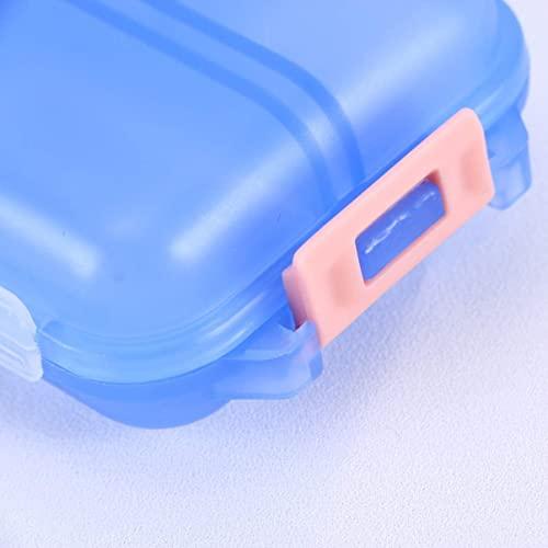 Artibetter ARTIBETTER 1pc Double Layer Pill Organizer Pill Case with 10 Compartments Portable Mini Travel Pills Box Medicine Carry Box Seal Storage Container Holder for Outdoor Camping Home Travel (Blue)