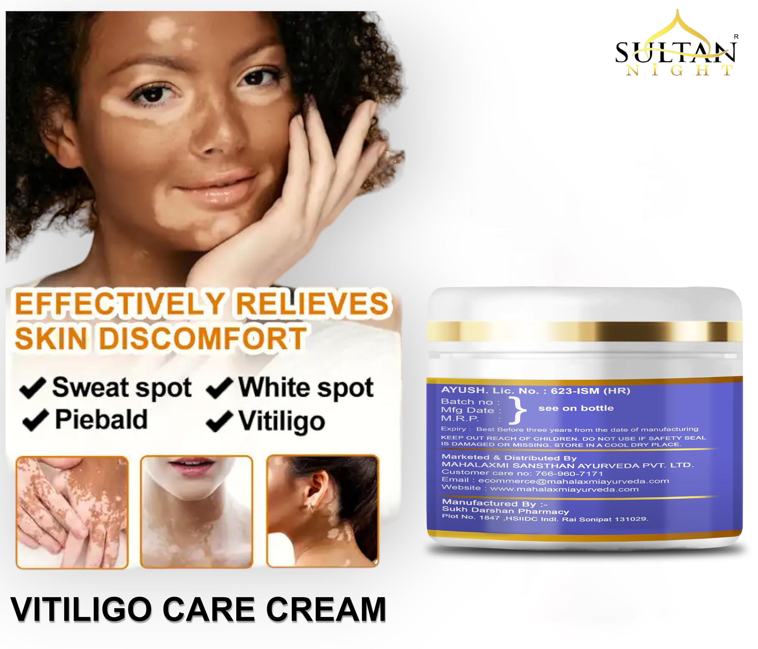 Sultan Night Sultan Night Vitiligo cream 100gm | Super Effective on Vitiligo | White Patches, Discoloration of Skin, Scar Removal, Piebald, Sweat Spot for men and women(2x50g)