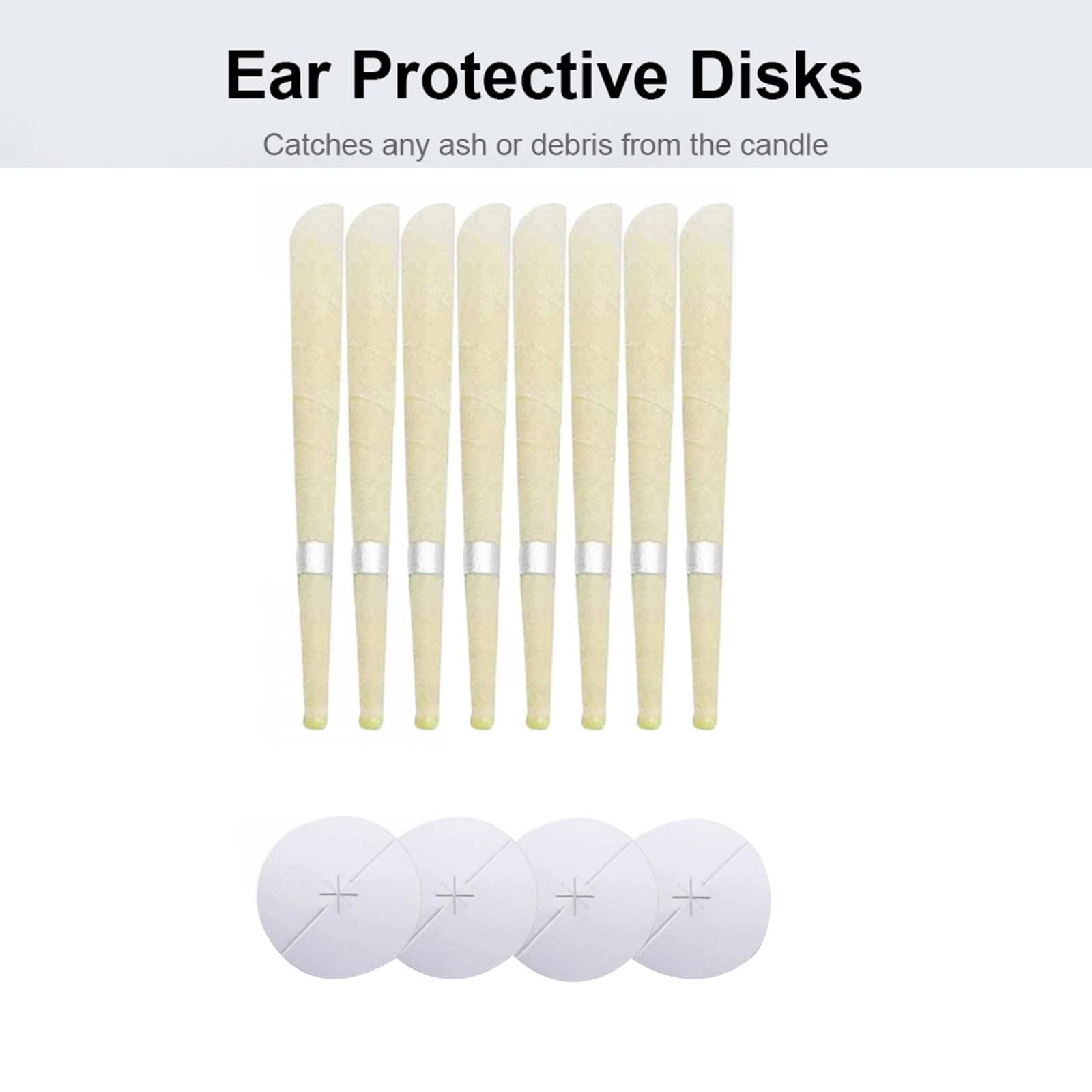 UBERSWEET Ubersweet Natural Beeswax Candle Sconces Therapy Pure Beeswax Ear Wax Candle Kit (8 Ear Candles with 4 Ear Protective Disks)/||