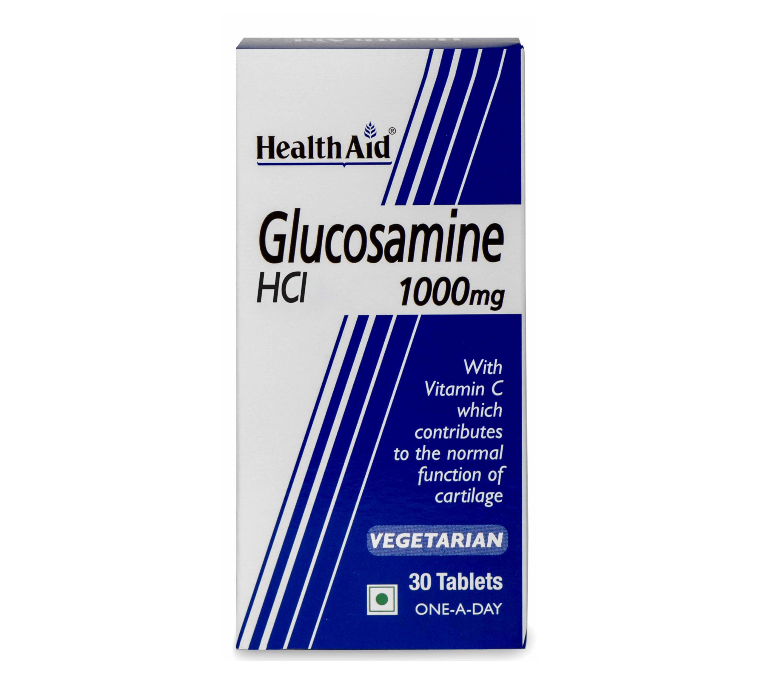 Health Aid HealthAid Glucosamine HCL 1000mg with Vitamin C, Curcuma Extract & Manganese 90 Vegetarian Tablets for Joint Health, Flexibility, Mobility, Cartilage Support, Anti-Inflammatory & Bone Strength