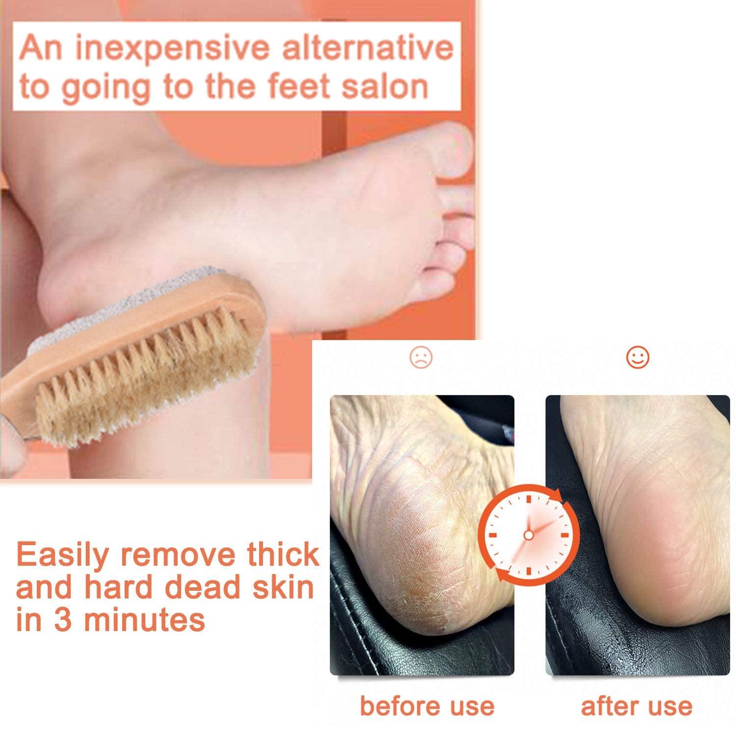 Amzgear Amzgear Natural Pumice Stone Combo foot Brush, Body Exfoliating Double Side Soft Bristle Wood Brush, Suitable for Pedicure Brush Kit Tool for Cleanse, Scrub & File Dead Skin Callus Remover (Pack of 1)