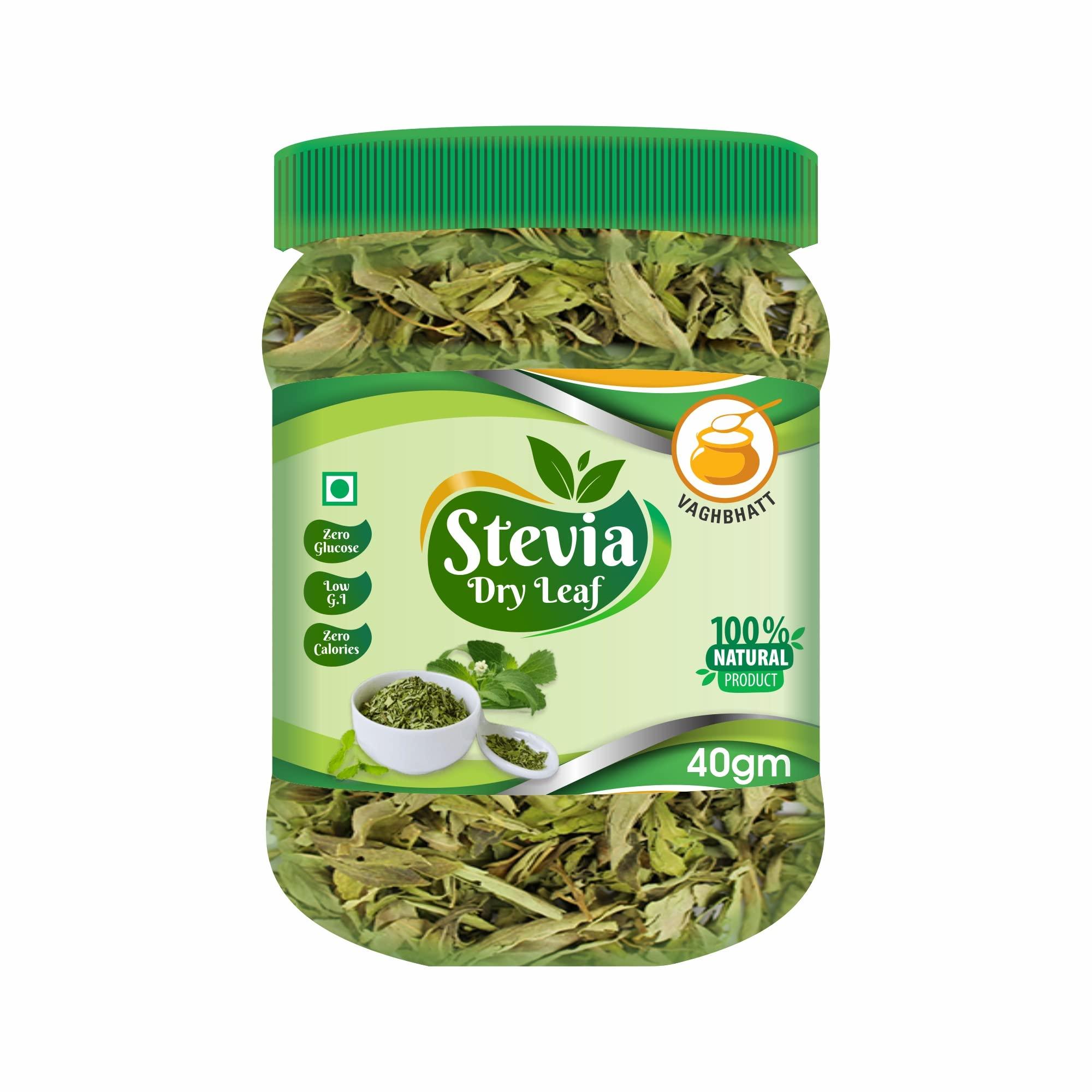 Vaghbhatt Vaghbhatt Natural pure Stevia Dry Leaves/Zero Calorie leaves/Natural stevia dry leaves/Sugar free Sweetener Extract (40g) (Pack of 10)