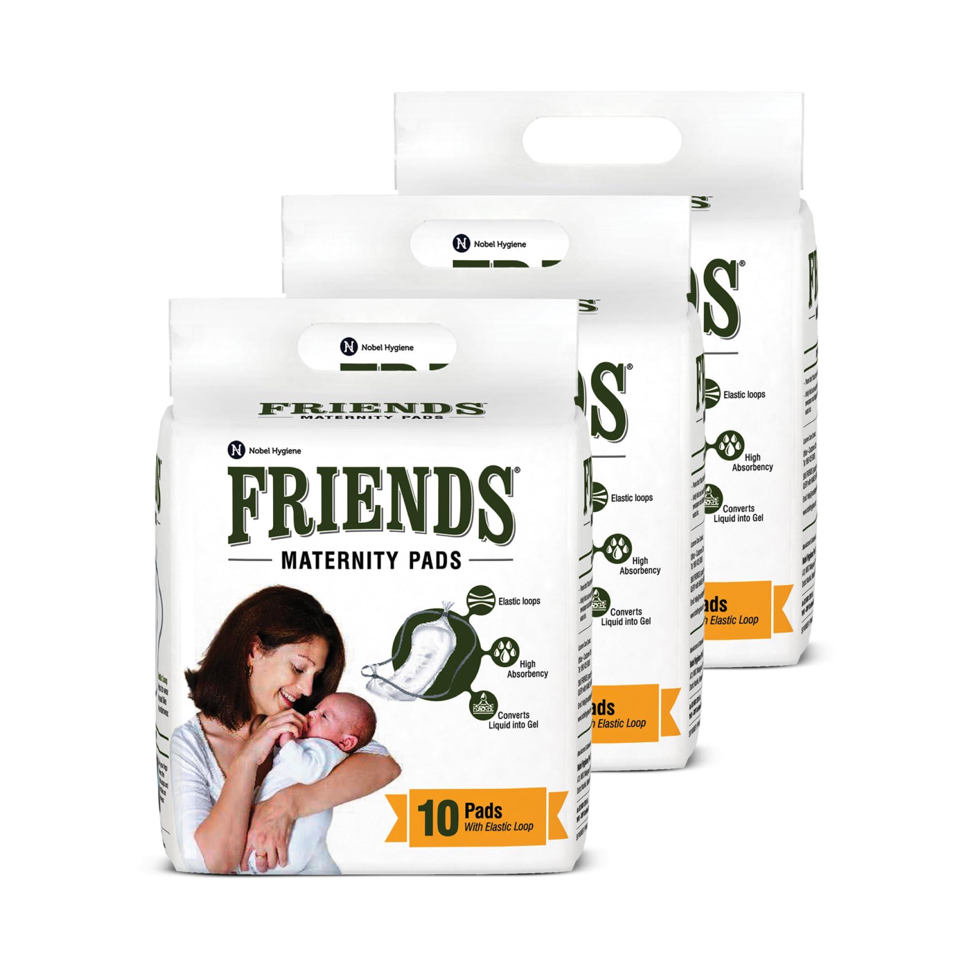 Friends Friends Disposable Maternity Pads with Elastic Loop for Post Pregnancy Bleeding - 30 Pcs