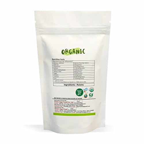 GRUTI Gruti Organic Popular Raisins (Rasine), 250g - Kishmish | Saugi | Kishmish Dry Fruits, Raisins Seedless, 250g