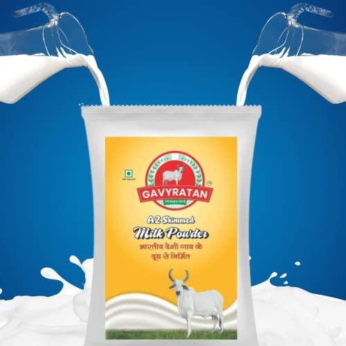 GAVYRATAN GAVYRATAN A2 Cow Skimmed Milk Powder 1kg | All Natural | 100% Pure | Boosts Liver Health Pack of 3