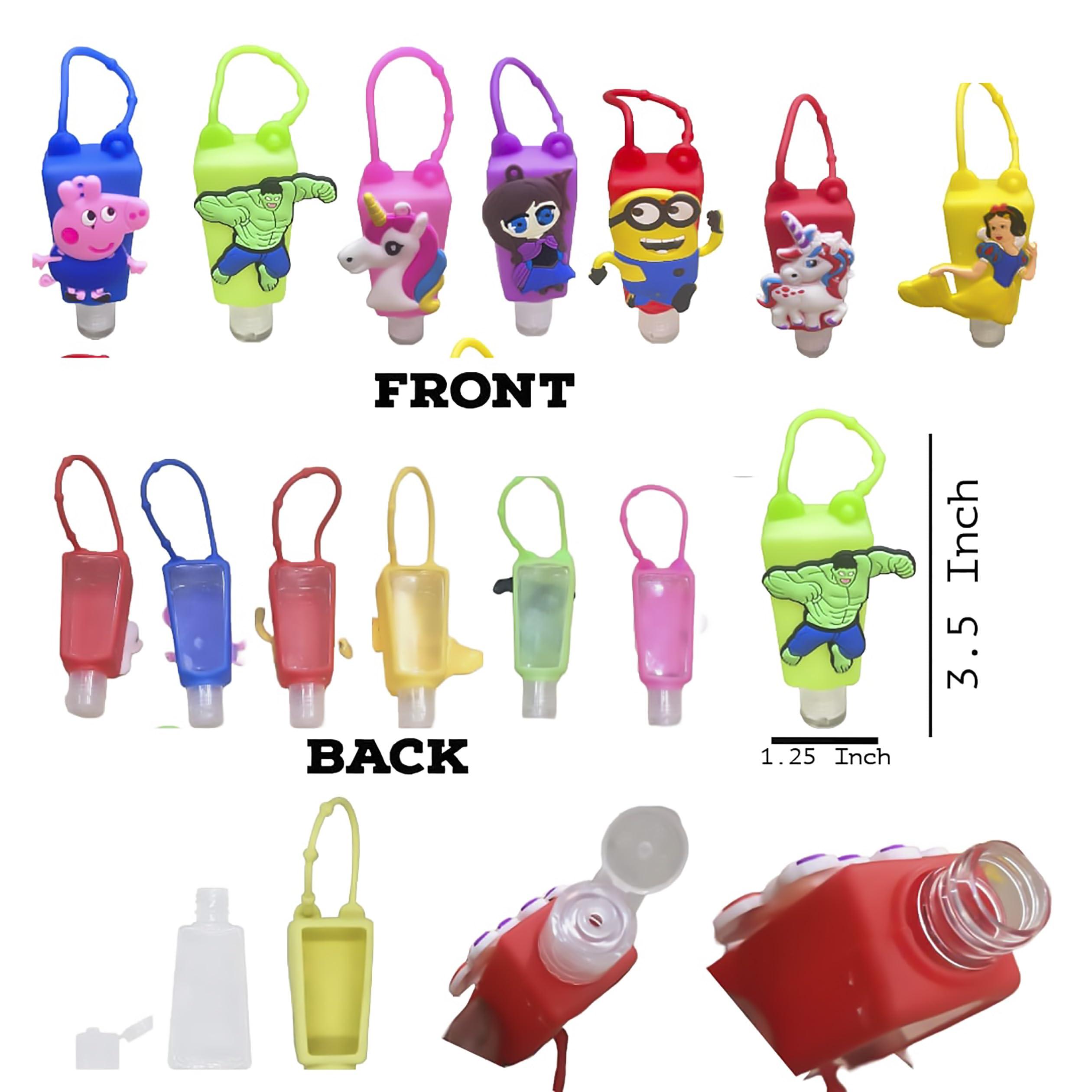 FETE PROPZ FETE PROPZ Hand Sanitizer Silicon Holder Keychain Empty For Travel Backpack Kids Small Hand Sanitizer Bottles Portable Refillable Hand Sanitizer Keychain Holder Case(Random 2 pcs)