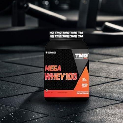 TMG PRO TMG PRO Mega Whey 100 Protein Powder | Dietary Supplement | Soy Free | Yeast Free | Dope Free | Mass Gainer Protein for Athlete & Bodybuilder (Chocolate-1KG)