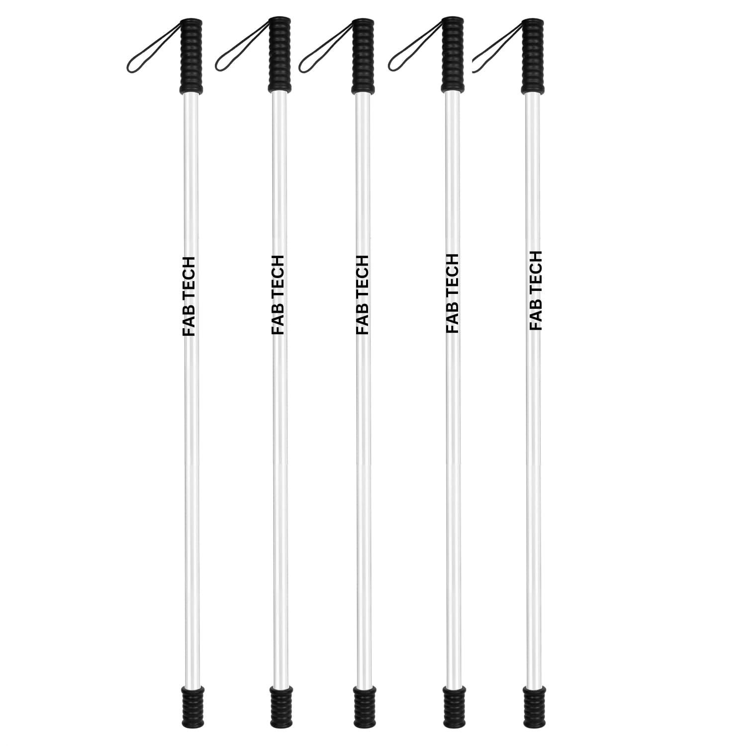 FAB TECH FAB TECH Polycarbonate Safety Stick (Pack of 5) High Impact Resistance, Durable, Light Weight, Scratch Proof, Anti Slip Bottom Security Stick/Fiber Rule/Fibre Stick/Police Fiber Stick/Walking Cane