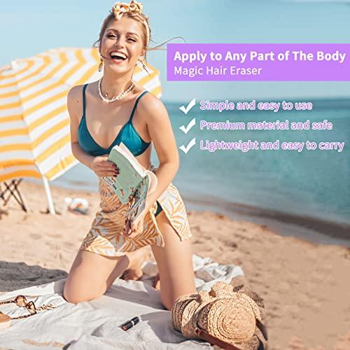Qrneein Crystal Hair Eraser Stone, Painless Magic Crystal Hair Remover for Women Men, Silky Hair Removal Eraser Exfoliator Tool for Arms Legs Back Body Any Part