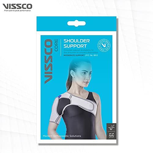Vissco Vissco Shoulder Support, Shoulder Immobilizer With Adjustable Stretchable Strap, Better Immobilization, Pain Reliever For Rotator cuff injury, Post paralysis - Small (Grey)