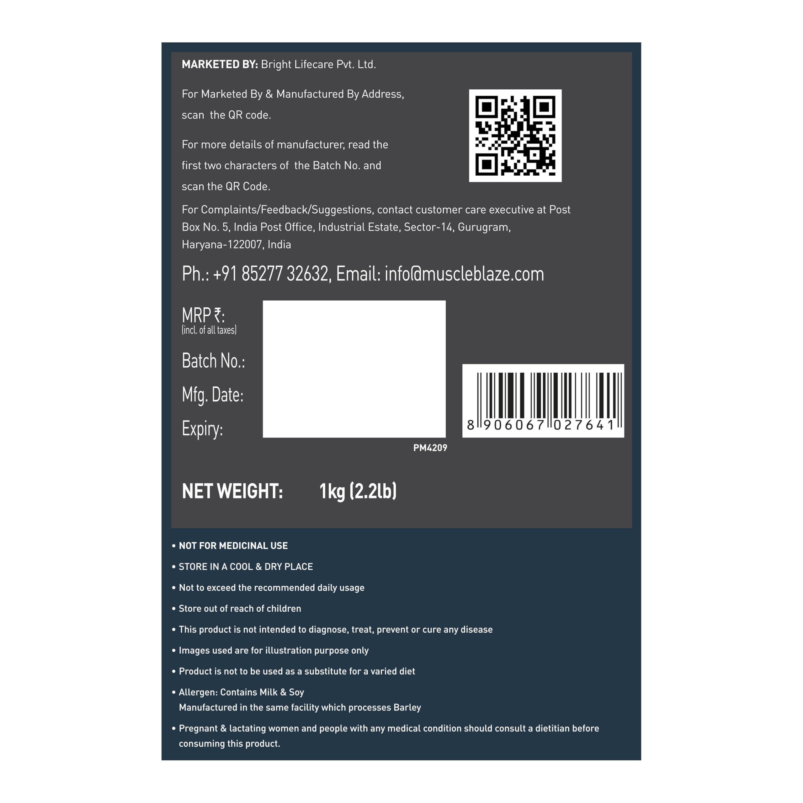 MuscleBlaze MuscleBlaze Beginner\'s Whey Protein, No Added Sugar, Faster Muscle Recovery & Improved Strength (Cookies and Cream, 1 kg / 2.2 lb)