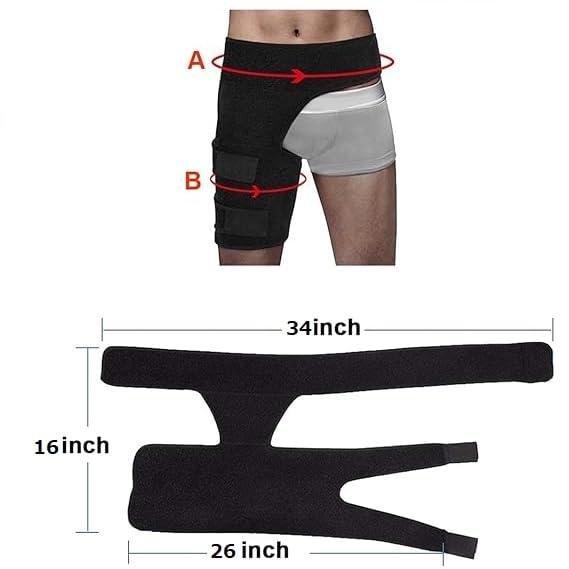 WITSOUL WITSOUL Hip Thigh Support Groin Support Brace Compression Thigh Strap Wrap for Recovery Sports Pain Relief (SMALL)