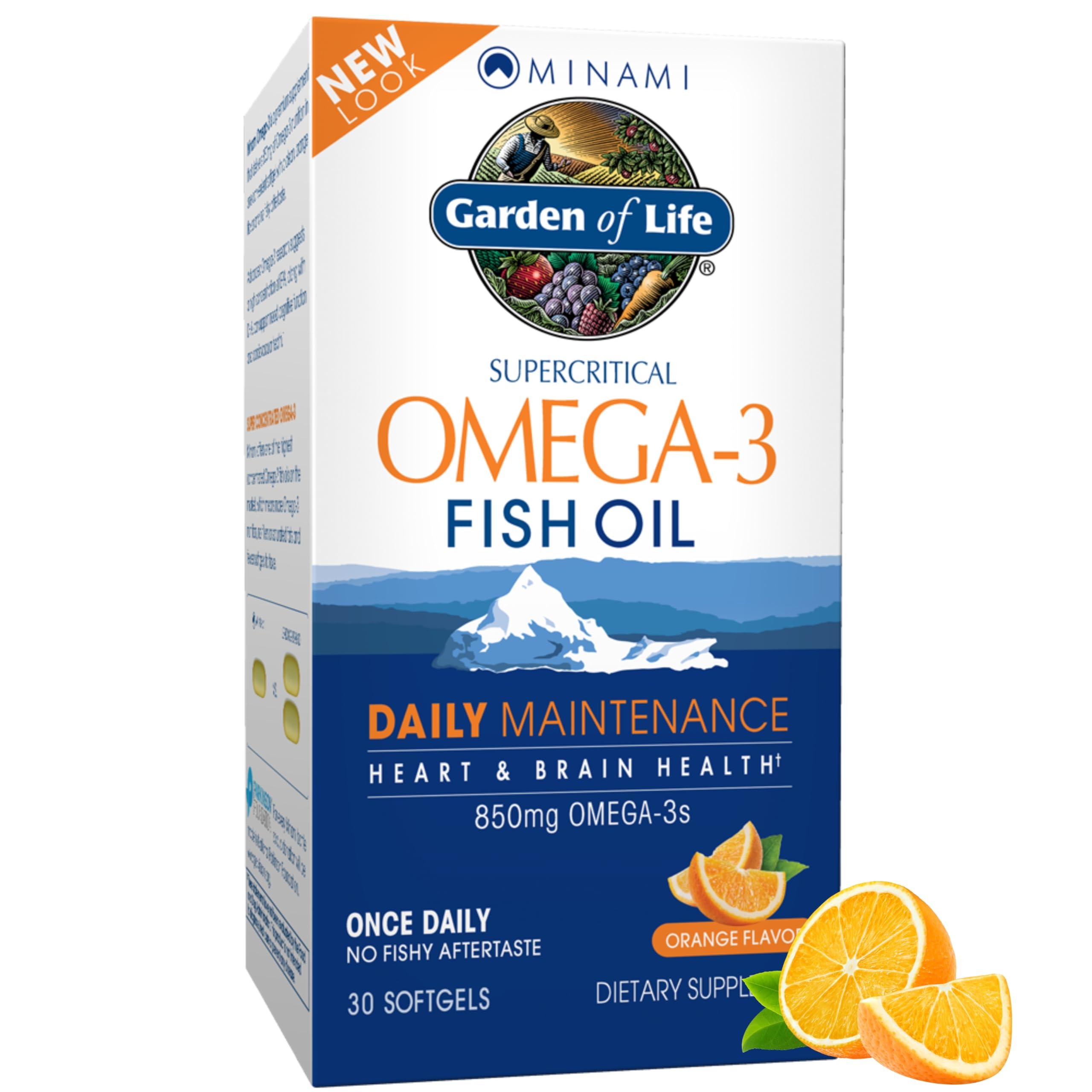 Garden of Life Garden of Life EPA/DHA Omega 3 Fish Oil - Minami Natural Brain Function, Heart and Mood Supplement, 30 Softgels