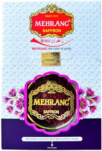 Mehrang Mehrang Saffron Original Kashmiri 1 Gram | Kashmir Kesar | Keshar | A+++ Grade Luxury Quality | Grown in Saffron Farms of Pampore | ISO 9001:2015, 22000-2018, HACCP, GMP Certified | Pack of 1