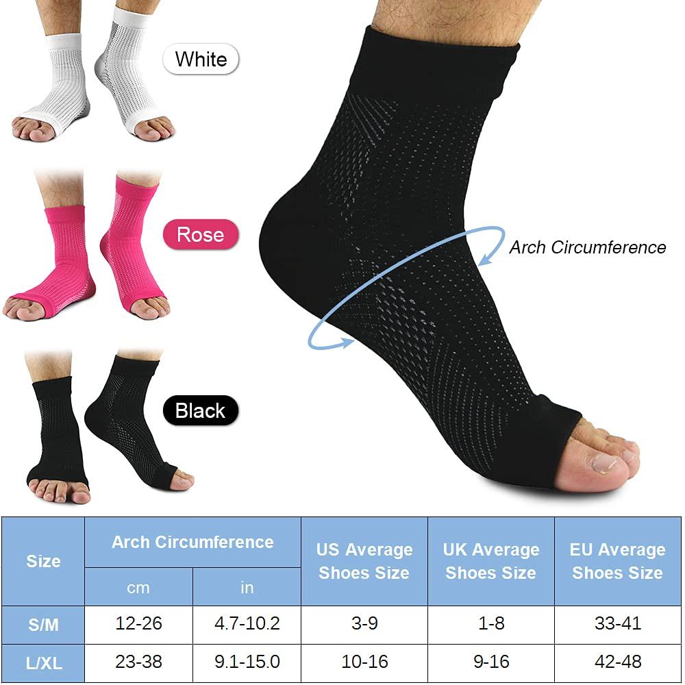 Honeytecs Honeytecs Men Women Socks with Arch Heel Support Sports Foot Sleeves