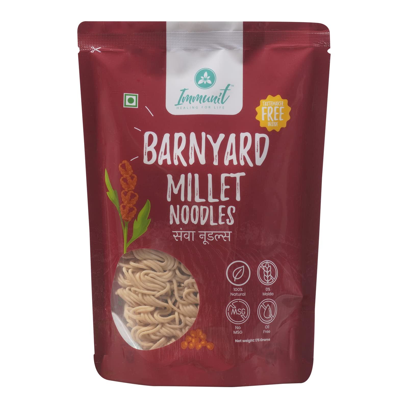 Immunit Immunit No Maida Assorted Millet Noodles, Pack of 9 (Ragi, Jowar, Little, Foxtail, Barnyard, Browntop, Kodo, Bajra, Emmer Wheat) | Vegan, Not Fried, No MSG, No Preservatives