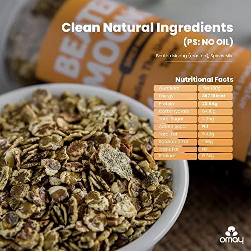 Omay Foods Omay Foods Roasted Moong Jor, 140g Jar (Pack of 4) | Healthy Snack, 100% Oil-Free | Roasted Snack - Cooked in Salt I Full of Protein