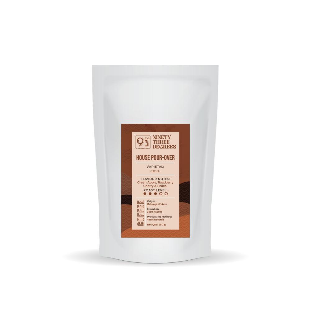 93 Degrees Coffee Roaster 93 DEGREES COFFEE ROASTERS - THE MINI FP GIFT BOX (93 House Blend Coffee Beans - 250, French Press, and Dragees