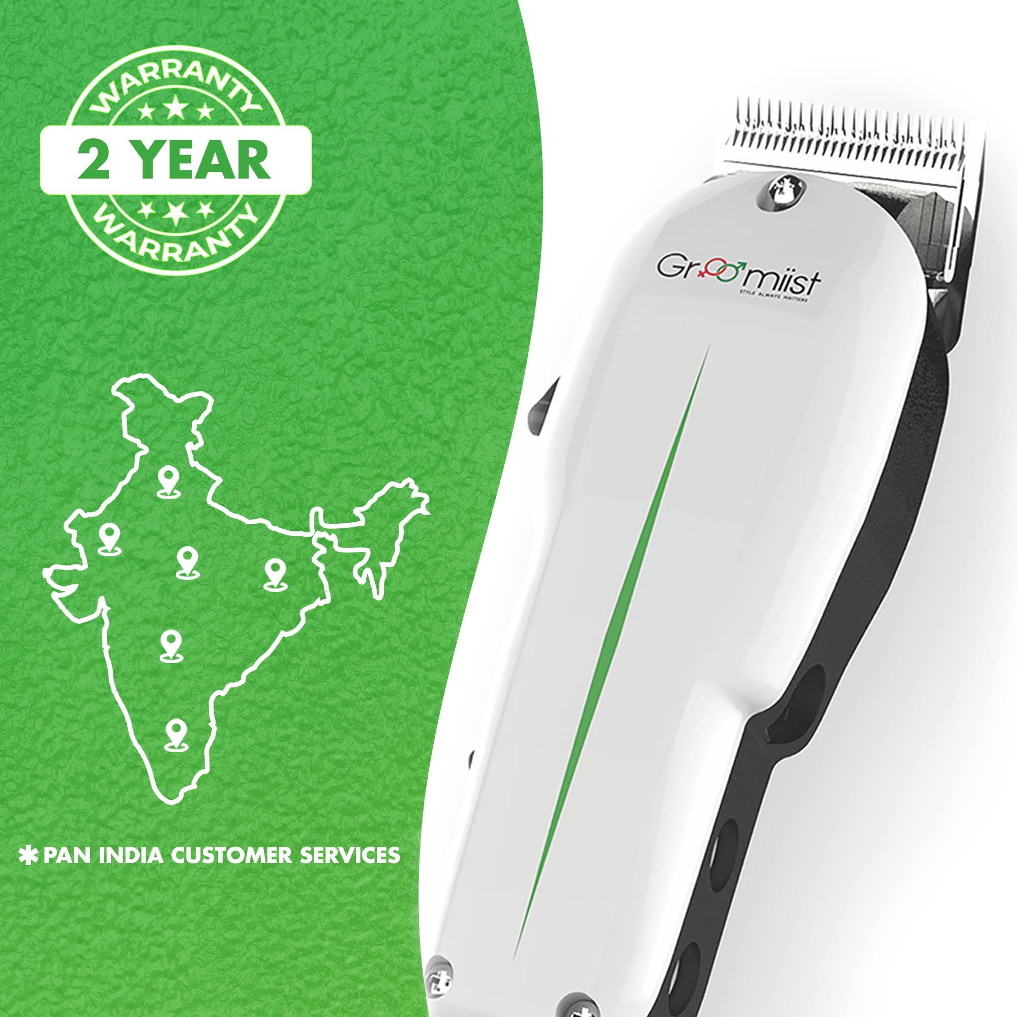 Groomiist Groomiist Professional Barber & Home Use Taper Hair Clipper Shaving Trimmer for Man | Beard Trimming Machines & Smooth Clean Cutting Shaver for Men | 3M Corded Power, 6 Premium Attachment Combs