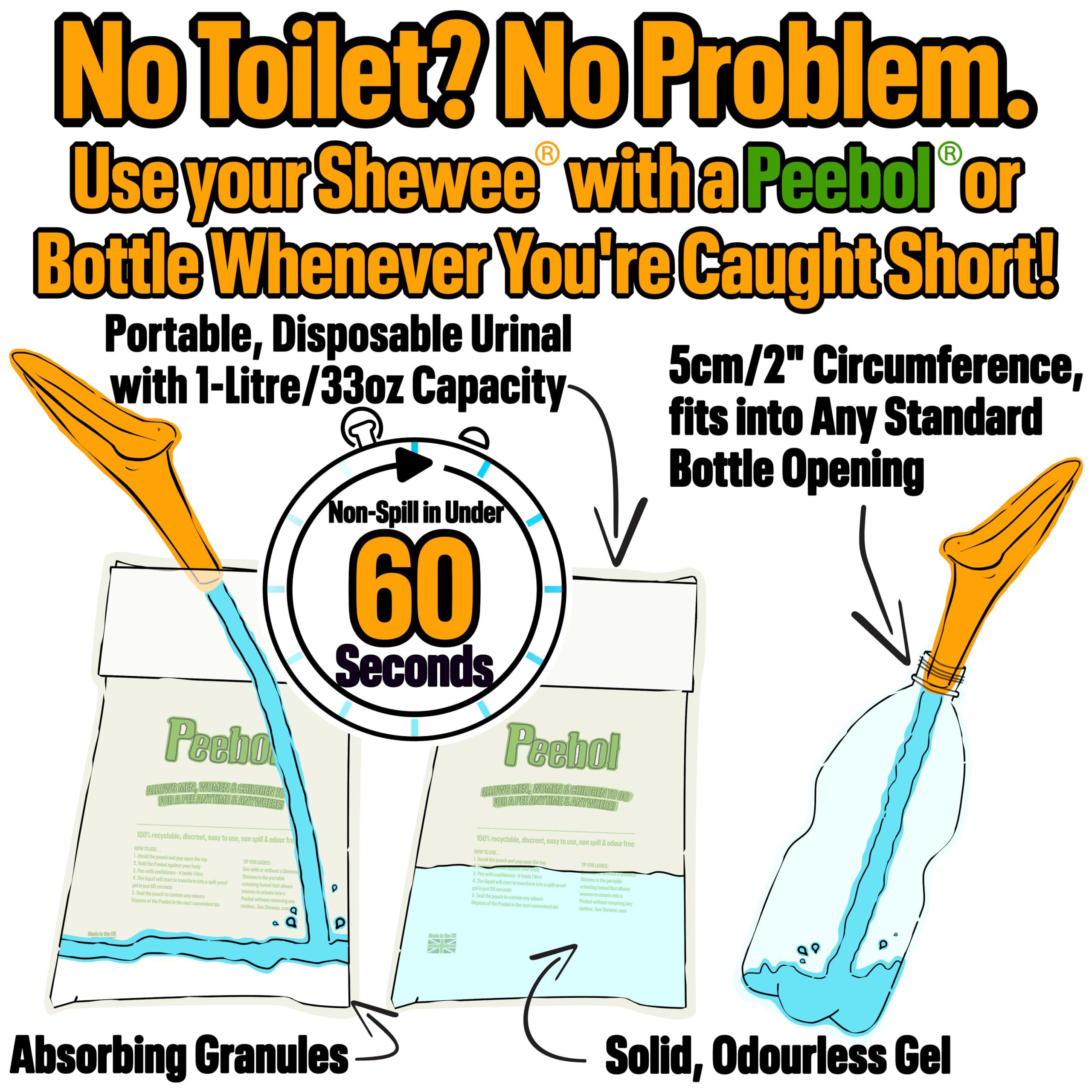 Shewee SHEWEE Flexi + Case - Reusable Pee Funnel - Flexible, Larger Version of The Original Female Urination Device Since 1999!