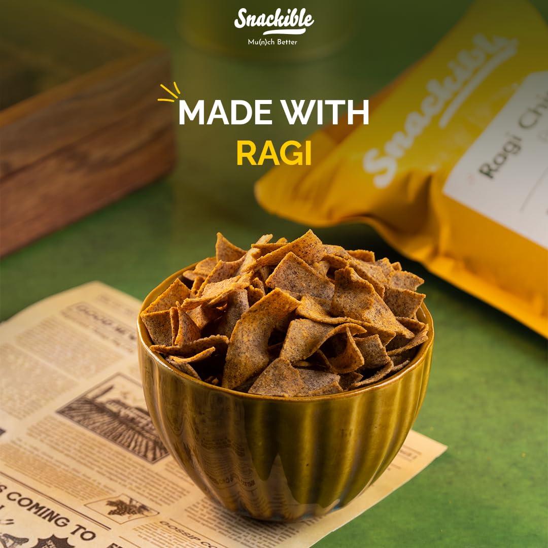 Snackible MU(N)CH BETTER Snackible MU(N) CH BETTER Peri Peri Ragi Chips-55Gm (Pack Of 3)