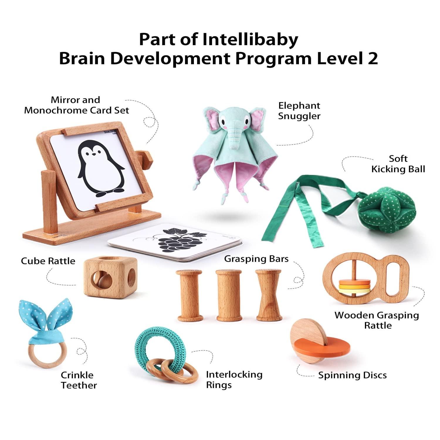 FIRSTCRY INTELLIBABY Intellibaby Premium Wooden Grasping Bars for Baby Girls/Boys | Learning Wooden Toy for Early Child Development | Pack of 3 | Non-Toxic | Best Birthday Gift for Babies | Brown | 5+ Months