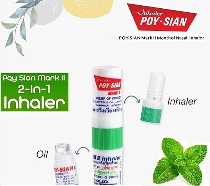 MISTYCDEP Poy Sian Mark-2 Nasal Relief Inhaler | 2 in 1 Inhaler | Refreshing And Aroma Oil Stick Multicolour (3 pcs)