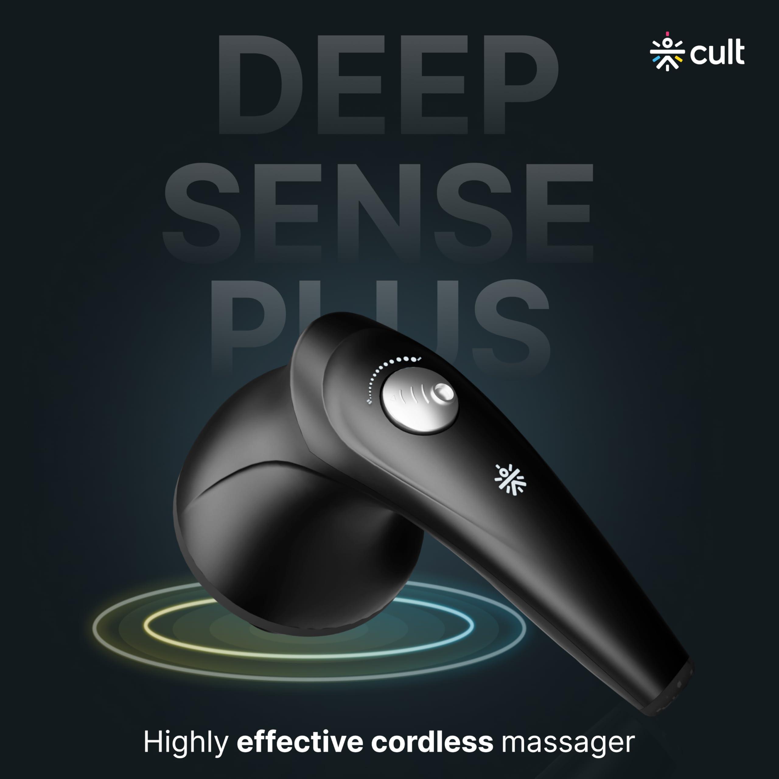 CULT CULT Deepsense Plus, Cordless Electric Hammer Full Body Massager, 4 Interchangeable Heads, Protective Mesh Cover, Adjustable Speed Settings, Deep Tissue Massage, Relieve Back, Leg, Arm & Foot Pain