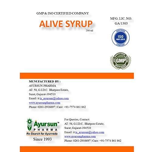 Generic AYURSUN ALIVE SYRUP PACK OF 3-200 ML