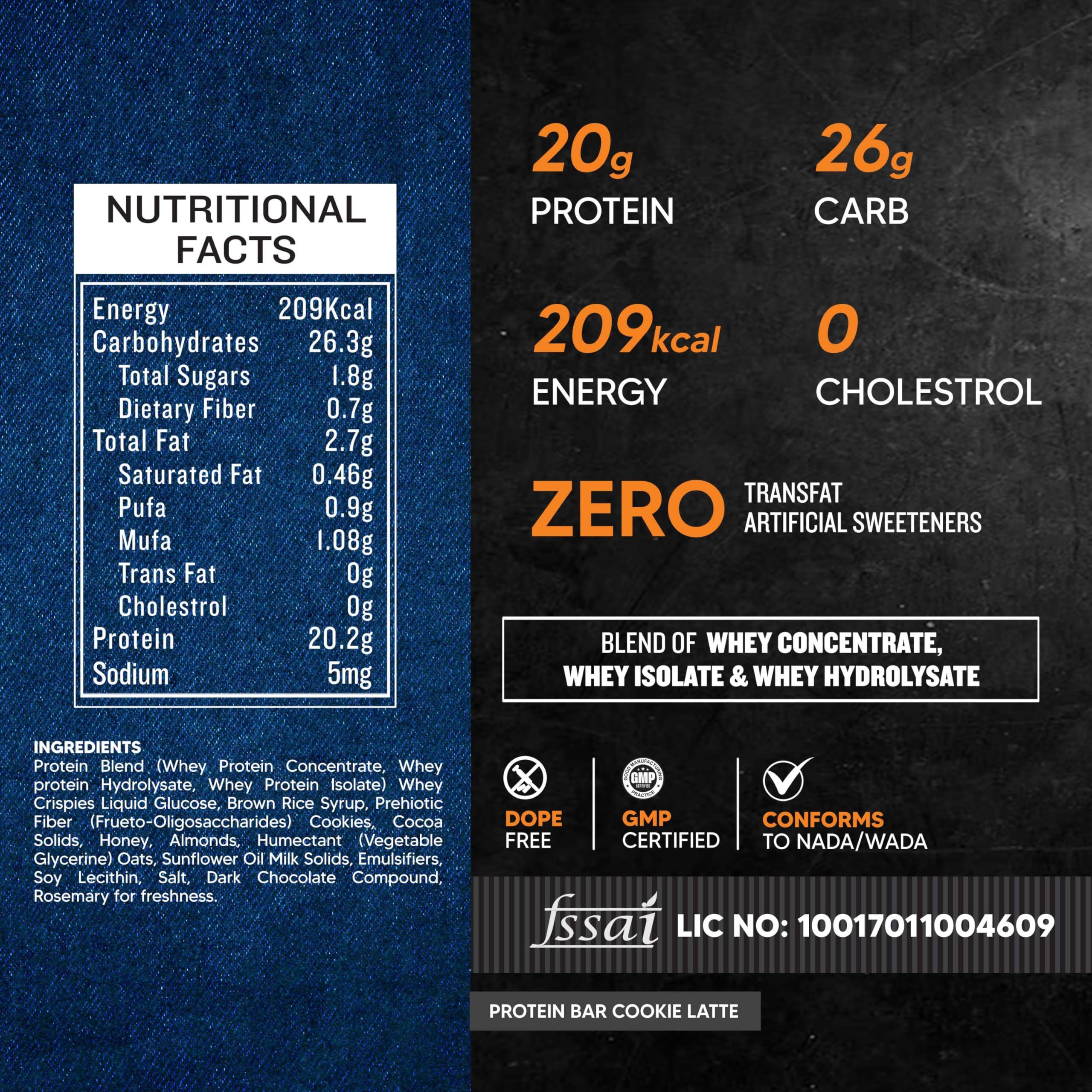 Asitis Nutrition Asitis Nutrition Atom High Protein Bar,20Gm Protein,Zero Transfat,Zero Added Sugar,Whey Protein Concentrate, Isolate & Hydrolysate As Protein Source,Pack Of 6 (60Gm X 6),Lathe Cookie