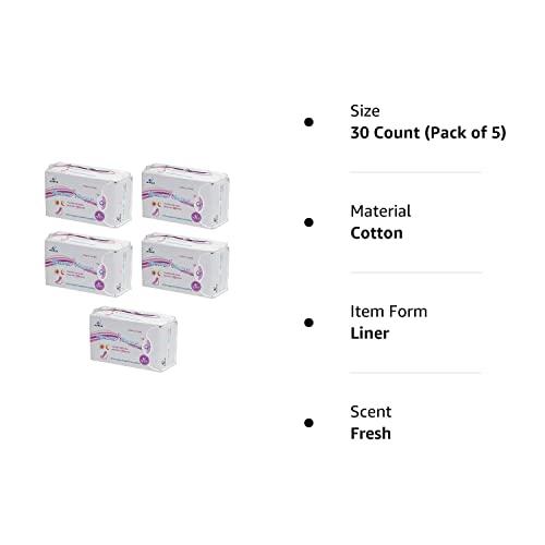 AIRIZ AIRIZ Active Oxygen & Negative Ion Relex Touchless Soft Cotton Panty Liners - (150 Liners In Pack of 5)