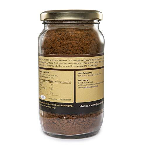 jarved international Jarved espresso intenso instant coffee italian roast 100g contains 100% agglomerated coffee, no chicory |no equipment required
