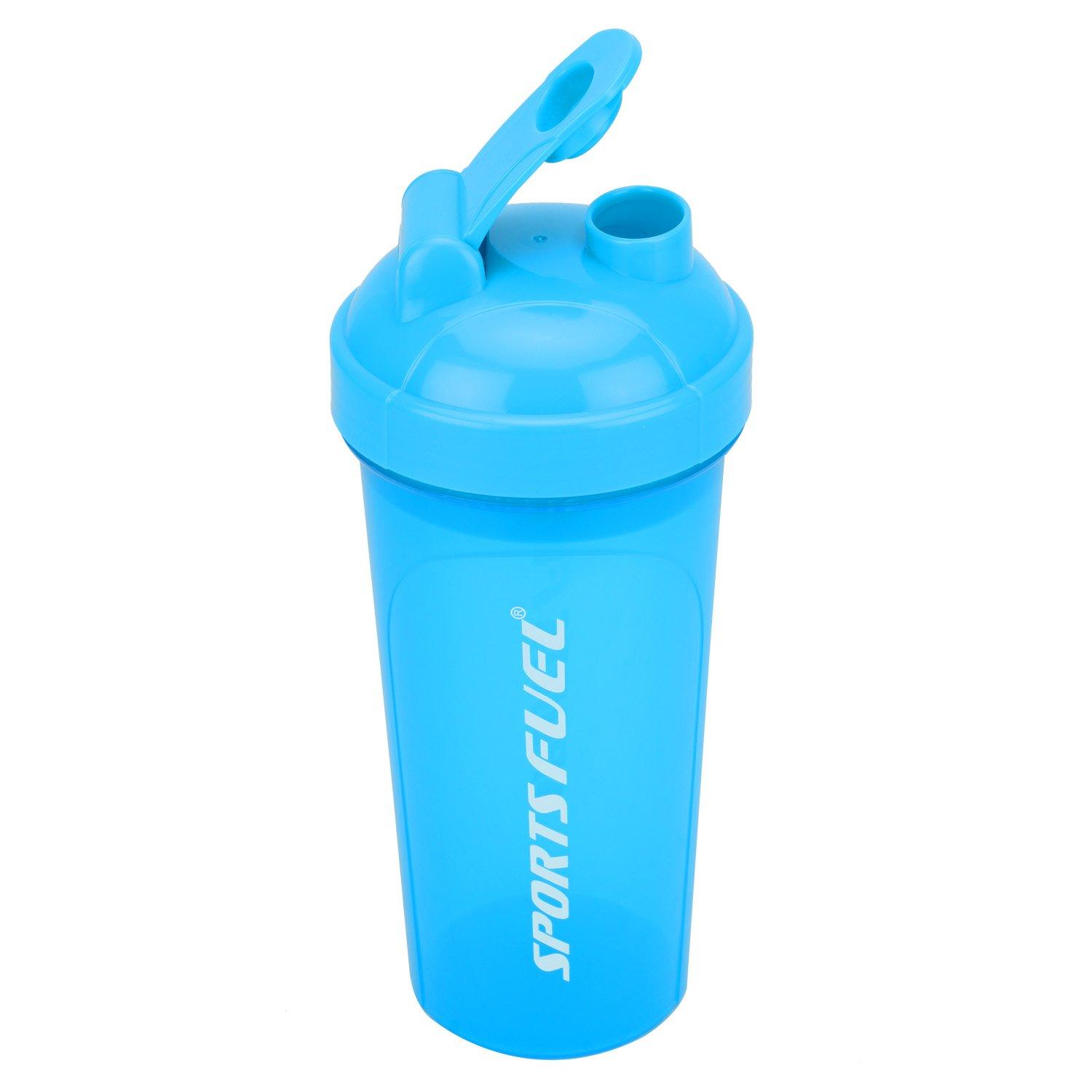 SPORTSFUEL SPORTSFUEL Plastic Regular Protein Shaker | Plastic Protein Powder Shakers with Wrist Support Band for Workout & Exercise Shaker Bottle For Protein Gym Bottle With Shakers 700ml (Blue)