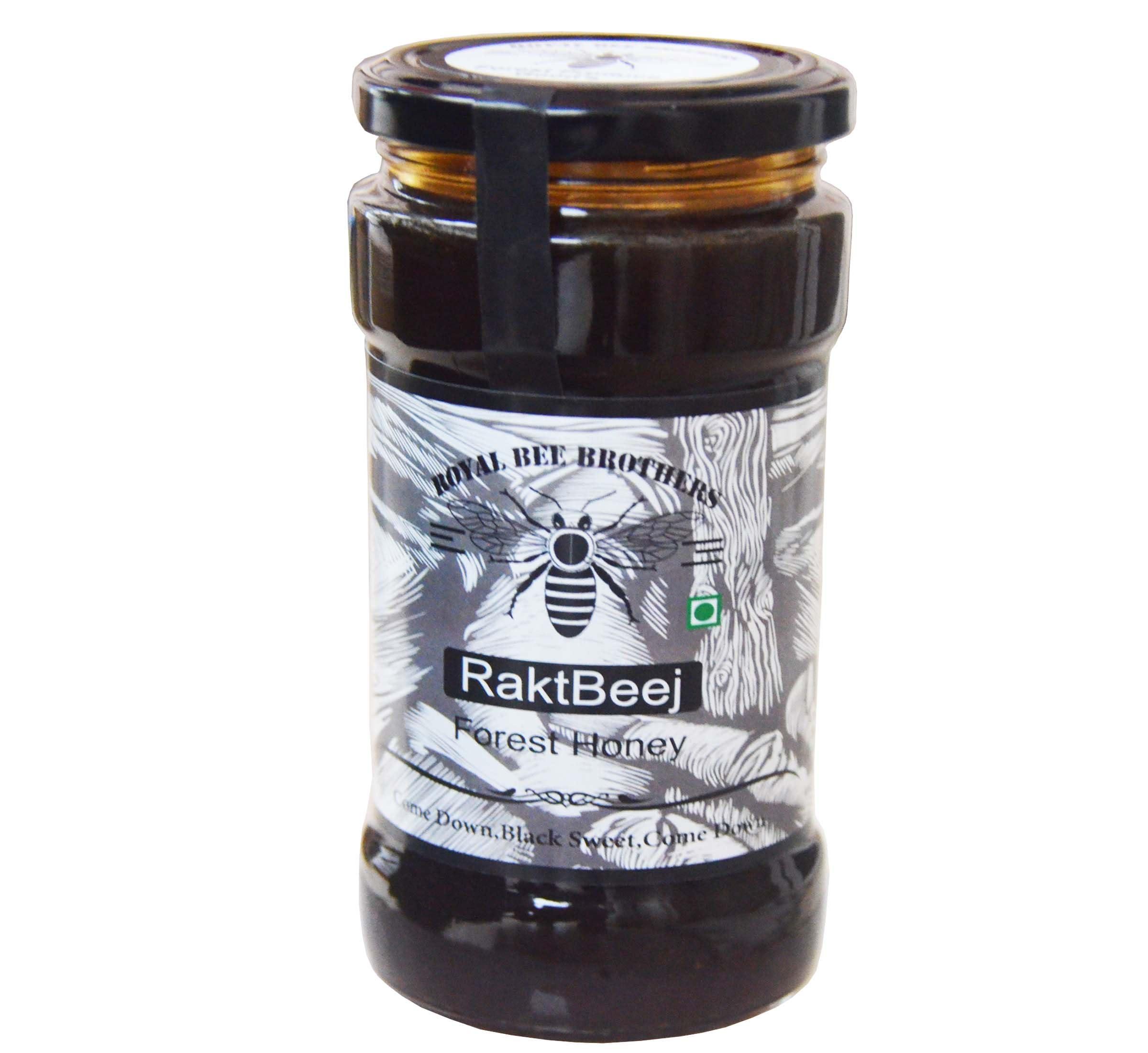 Royal Bee Brothers Wild Forest Raw Honey | Produce of Wild Honey Bee | 100% Pure & Natural, Unprocessed, Unheated, Unadulterated