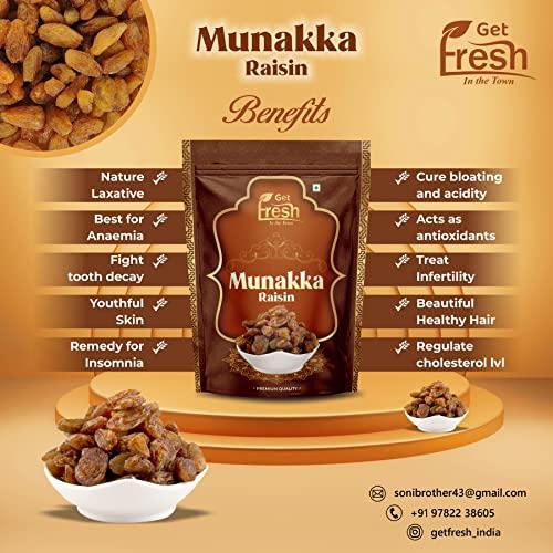 GET FRESH GET FRESH Afghan Imported King Size Afghani Large Munakka Kishmish Raisins (Pack of 500 gram)