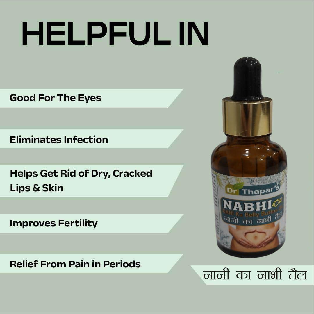DR. THAPAR\'S DR. THAPAR\'S Belly Button & Navel Ayurvedic Oil - Natural Blend with Castor, Amla, Haritki, and More - Herbal Remedy for Navel Care - 35ml