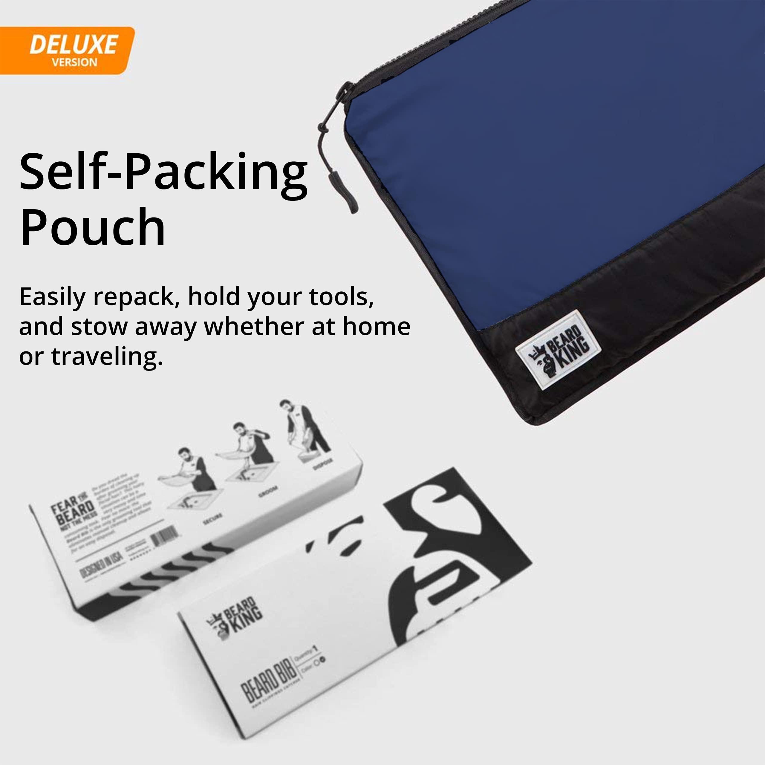 BEARD KING Beard King Beard Bib Apron Men Hair Catcher for Shaving, Trimming Grooming Accessories 1 Size Fits All, Blue