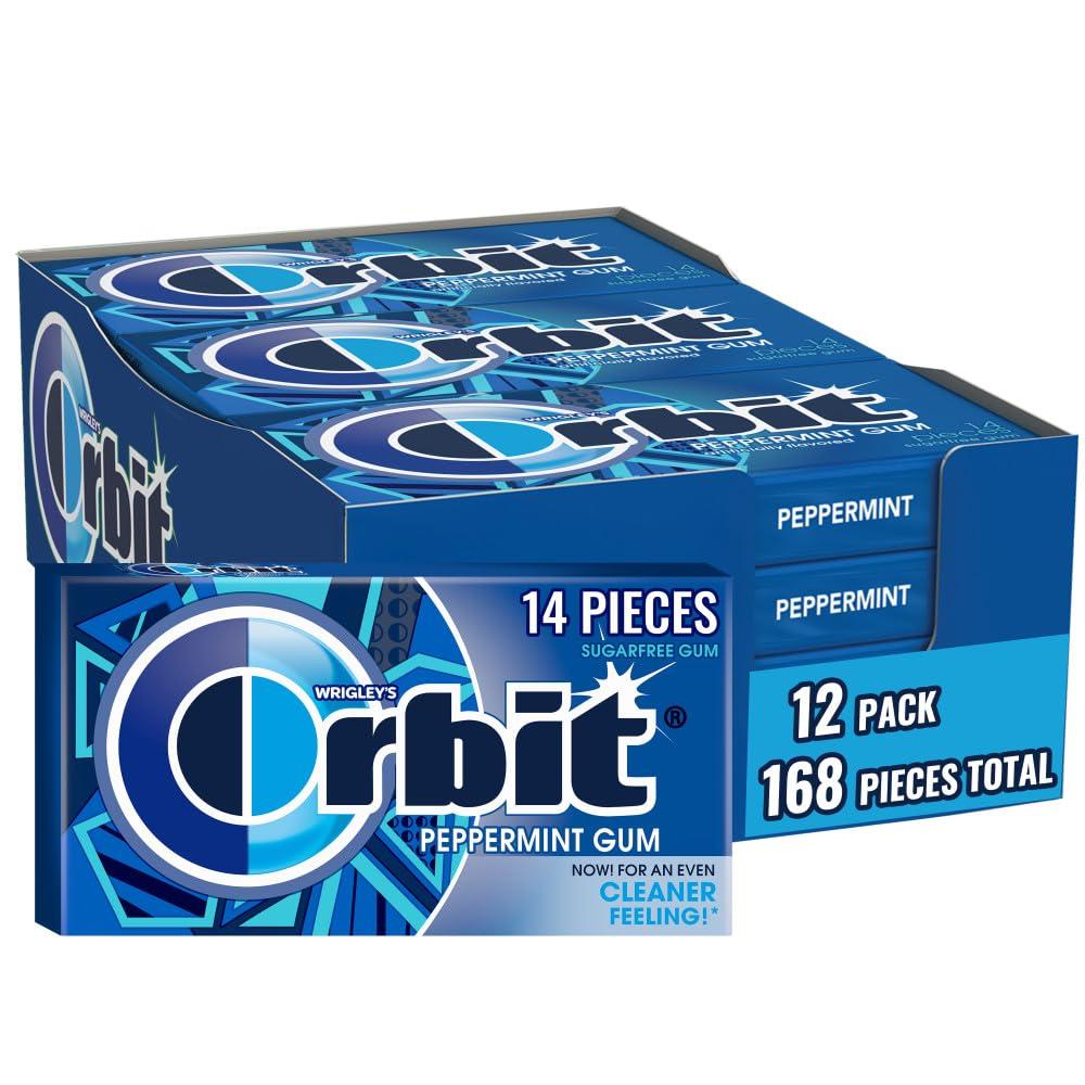 Orbit Wrigley's Orbit Gum, Peppermint, 12 Count