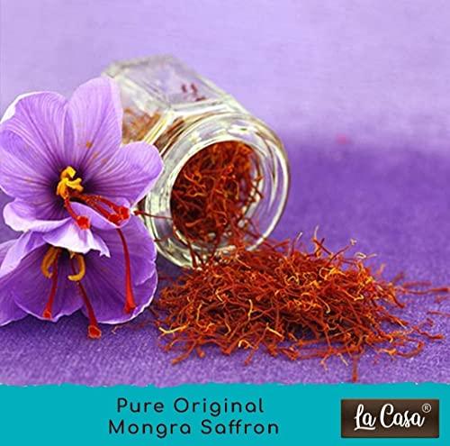 La Casa La Casa Mongra Saffron | Kumkuma Puvvu | Finest A++ Grade Kashmiri Kesar | Keshar/Saffron Threads | 5gm |