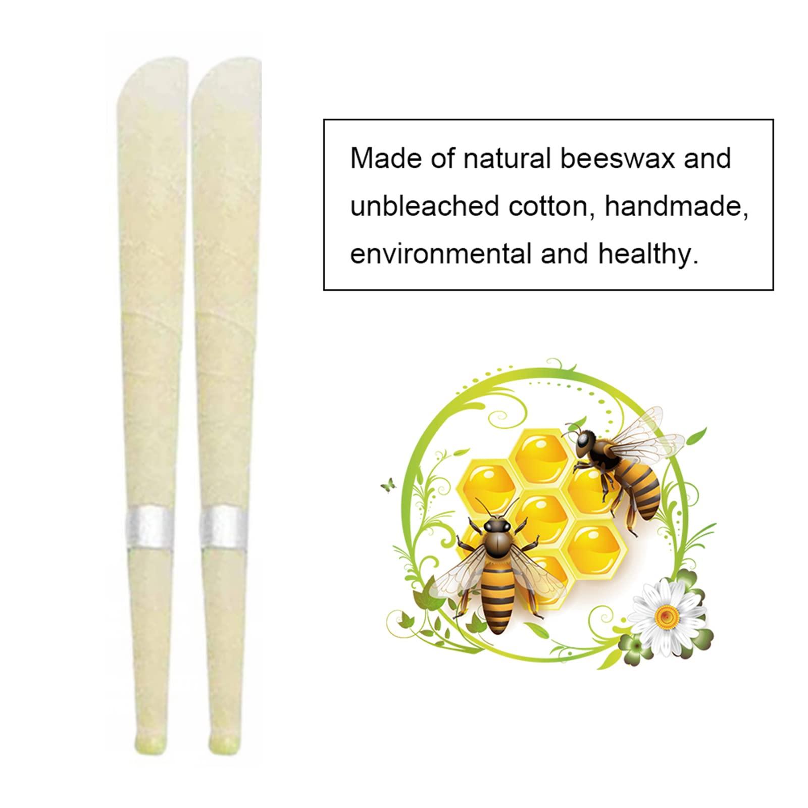 UBERSWEET Ubersweet Natural Beeswax Candle Sconces Therapy Pure Beeswax Ear Wax Candle Kit (8 Ear Candles with 4 Ear Protective Disks)/||