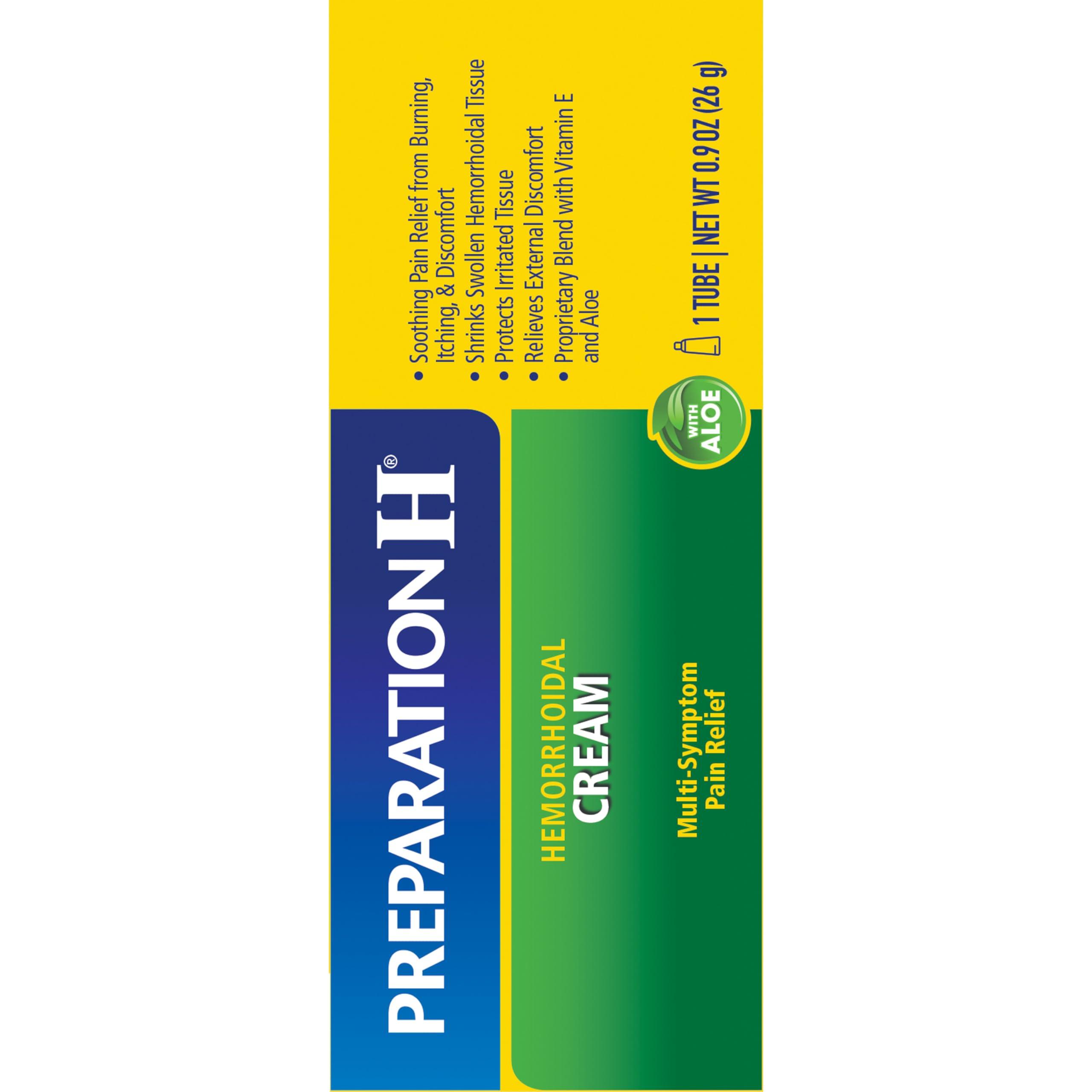 Preparation H PREPARATION H Hemorrhoid Symptom Treatment Cream (0.9 Ounce Tube), Maximum Strength Multi-Symptom Pain Relief with Aloe