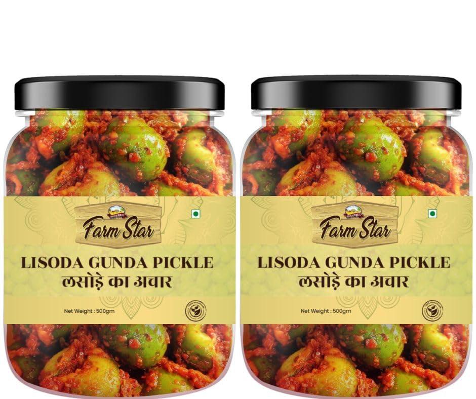 Farm Star Combo Pack Of LISODA GUNDA PICKLE - (500gm+500gm) 1KG