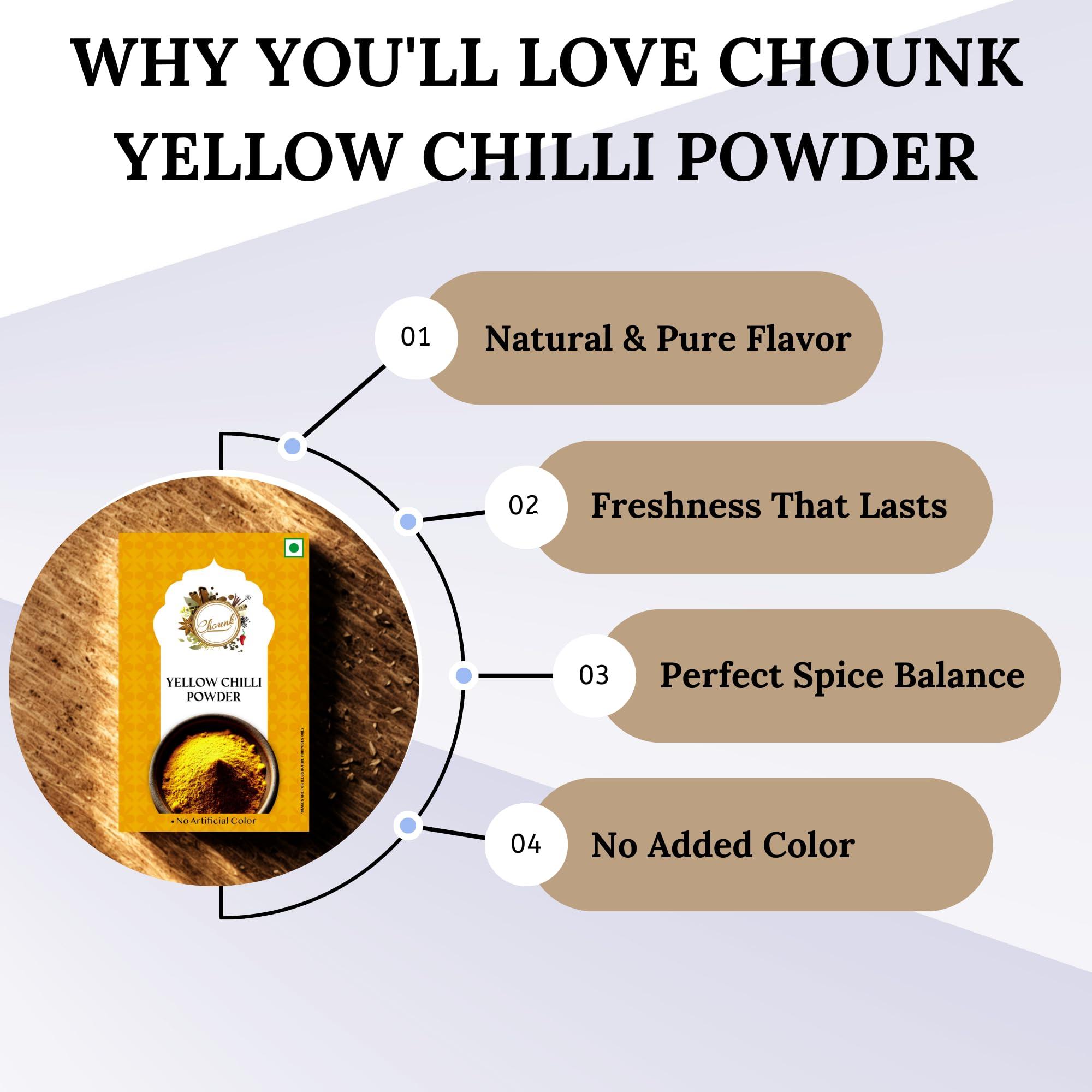 Chounk Chounk Yellow Chilly Powder, 200g (100g X 2)
