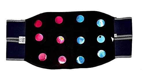 EKIN 12 Magnet Back & Abdomen Support/Magnetic Slimming Belt/Multi Energy waist and belly Belt Blue (Black, 28)