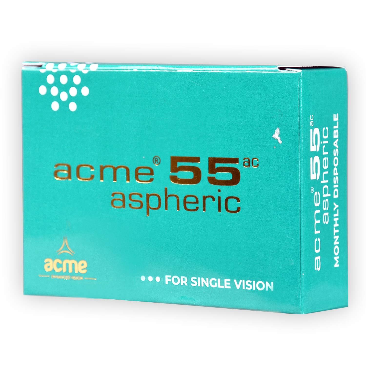 Acme ACME 55 Aspheric Monthly disposable Clear Contact Lenses with spherical Power- 4 lens pack (-13.00)