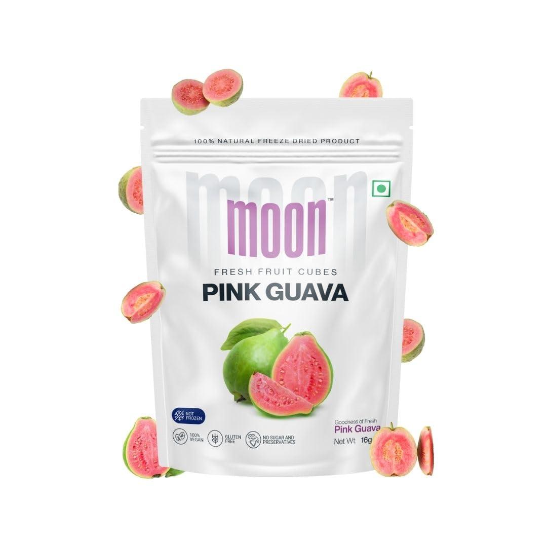 Moon Moon Freeze Dried Guava | No Preservatives, No Added Sugar, Healthy Dried Fruit | 100% Natural, Vegan, Gluten Free Snack for Kids and Adults | 16 g Pouch (Pack of 1)