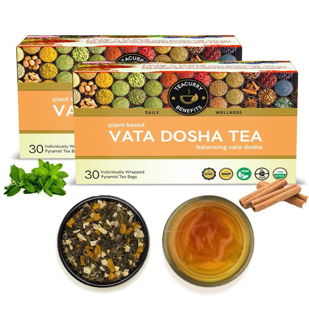 TEACURRY TEACURRY Vata Dosha Tea (2 Month Pack, 60 Tea Bags) - Helps with Vata, Relaxation, calming & Digestion | 100% Natural Ingredient - licorice, ginger, cardamom, cinnamon