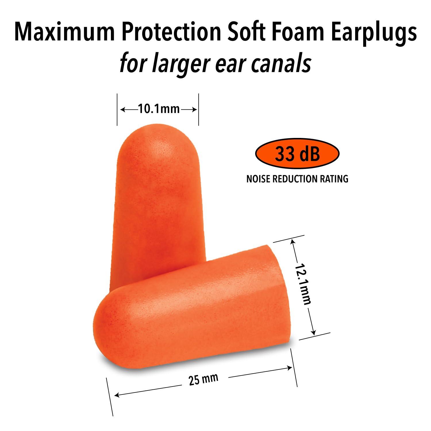 Mack\'s Macks Maximum Protection Soft Foam Earplugs 10 Pair, 33 dB Highest NRR Comfortable Ear Plugs for Sleeping, Snoring, Loud Concerts, Motorcycles and Power Tools