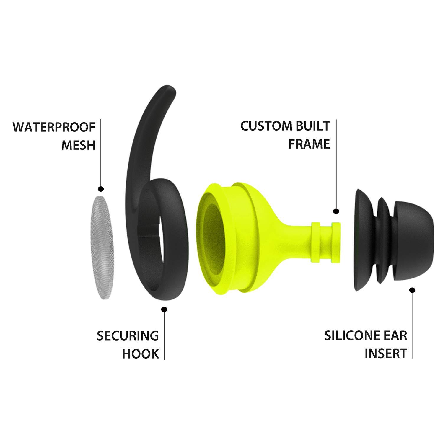 Oken (Green) - Oken Swimming Earplugs Audible Ear Plugs for Swimming, Surfing, Diving and Water Sports
