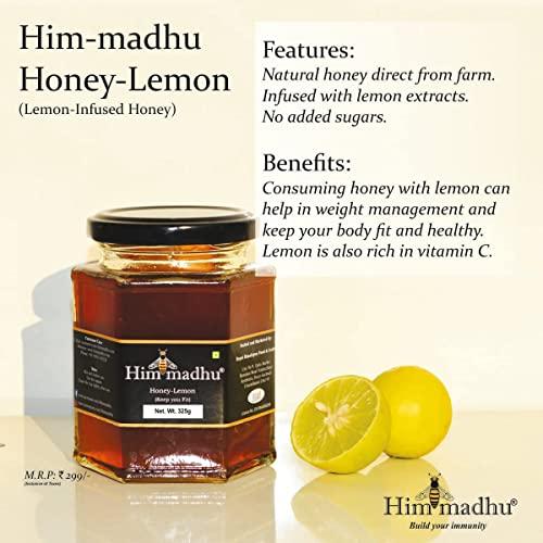 Him madhu Him madhu Honey-Lemon | Lemon-Infused Honey, 100% Pure Honey, No Sugar Adulteration, Natural Immunity Booster,325g(PACK OF 03)
